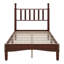 Lit plateforme simple en bois avec tête de lit en forme de gourde, lit plateforme de style rétro-458054035