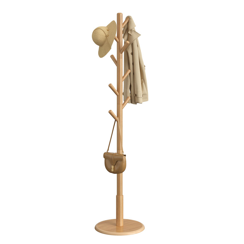 Rubber Freestanding 8 - Hook Coat Rack, Beige