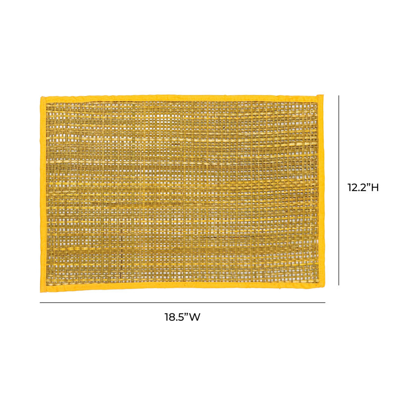 Peele Seagrass Placemat - Set of 4, Yellow
