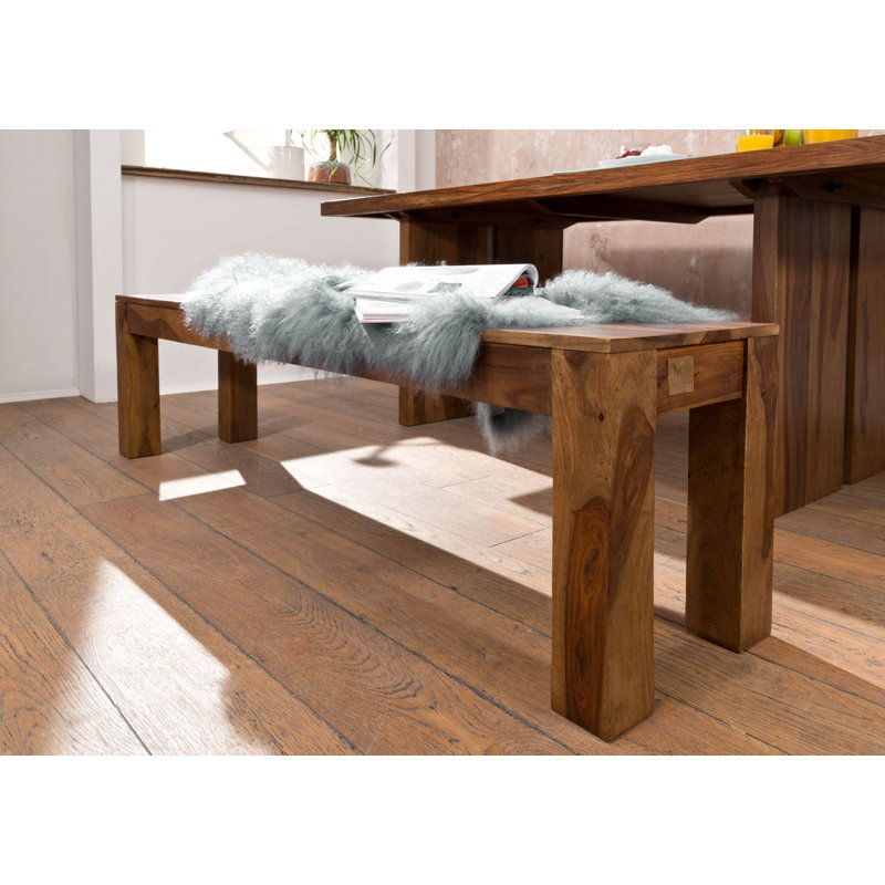 Sydney Solid Wood Bench, Brown, 45cm H x 178cm W x 35cm D