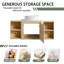 Meuble-lavabo mural 48 po avec lavabo d'art en céramique et 2 tablettes de rangement, chêne blanc américain-265613485
