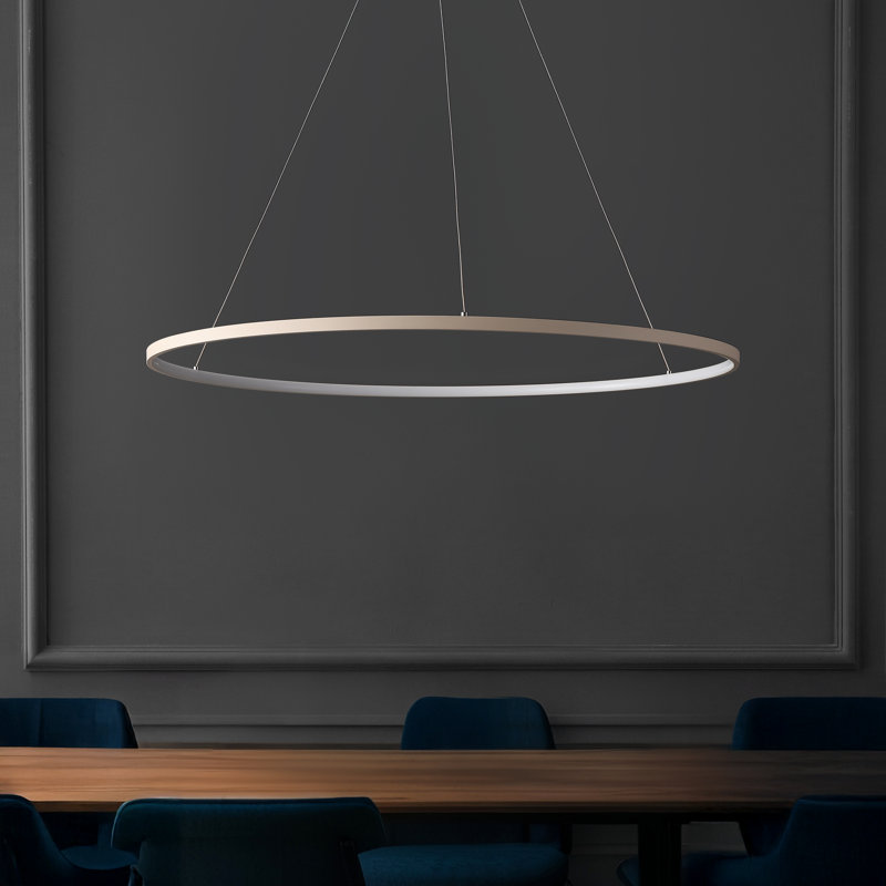 Odin 1-Light LED Unique / Statement Chandelier, 0.75" H x 34.88" W x 34.88" D, Beige