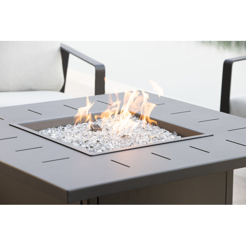 42" Sq.  Aluminum Chat Height Haven Fire Pit, 24" H x 42" W x 42" D, Copper Creek