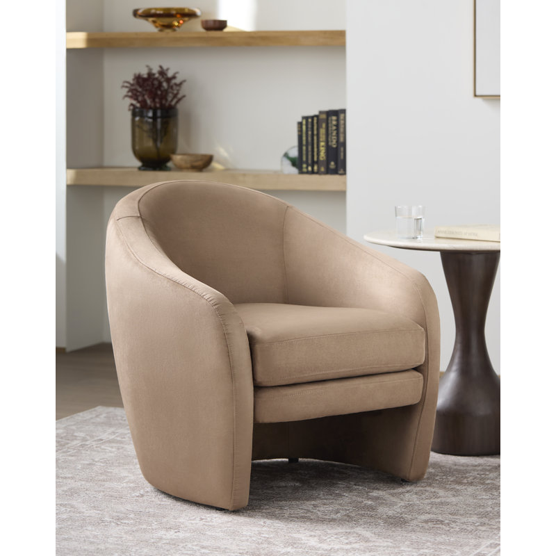 Fauteuil d'appoint Conan, Polyester brun clair Hatcher
