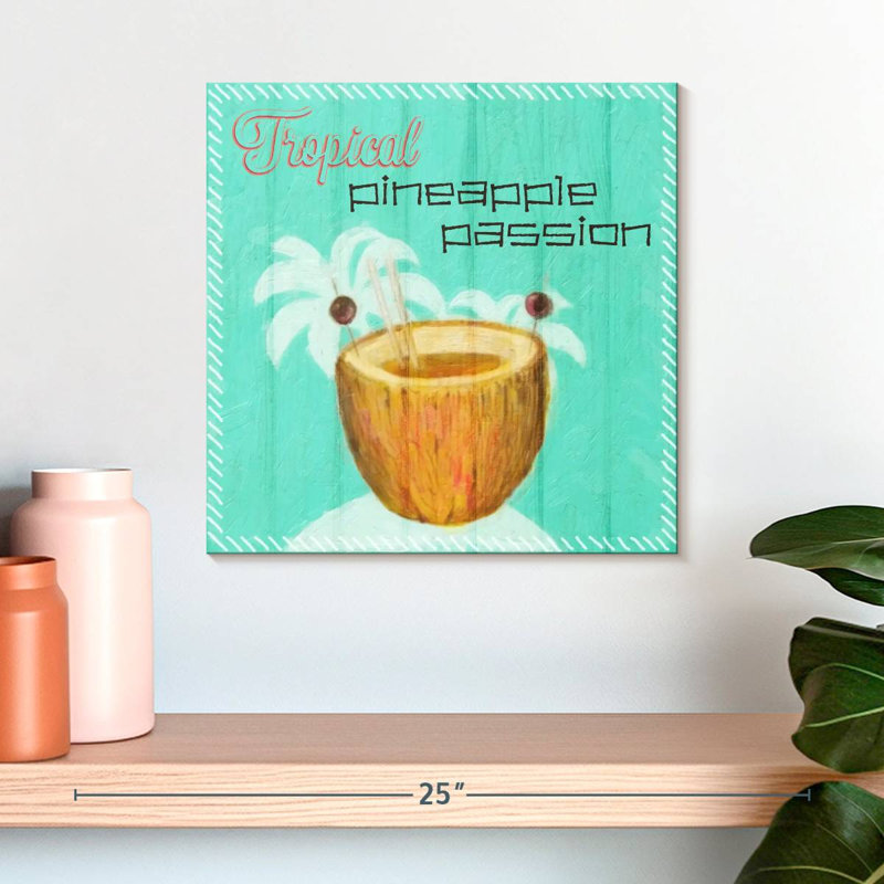 Yarlin Blue Pineapple Passion, 16" H x 16" W