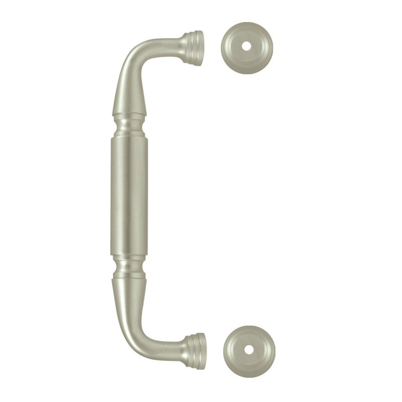 Poignée de porte Deltana DP2576U15A avec rosette, 8 po, nickel antique, Nickel antique