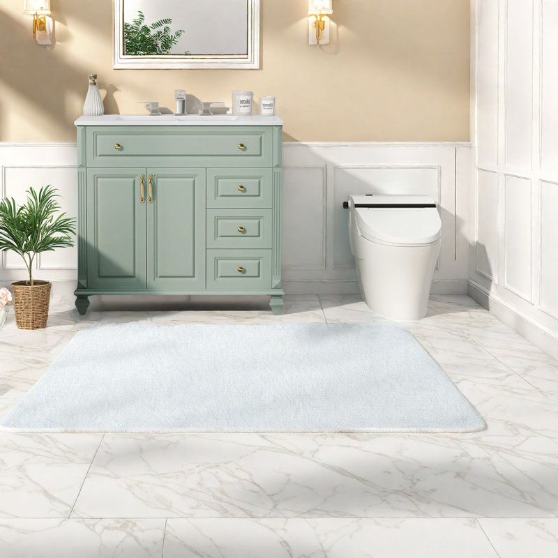 Meuble-lavabo moderne en bois vert avec lavabo