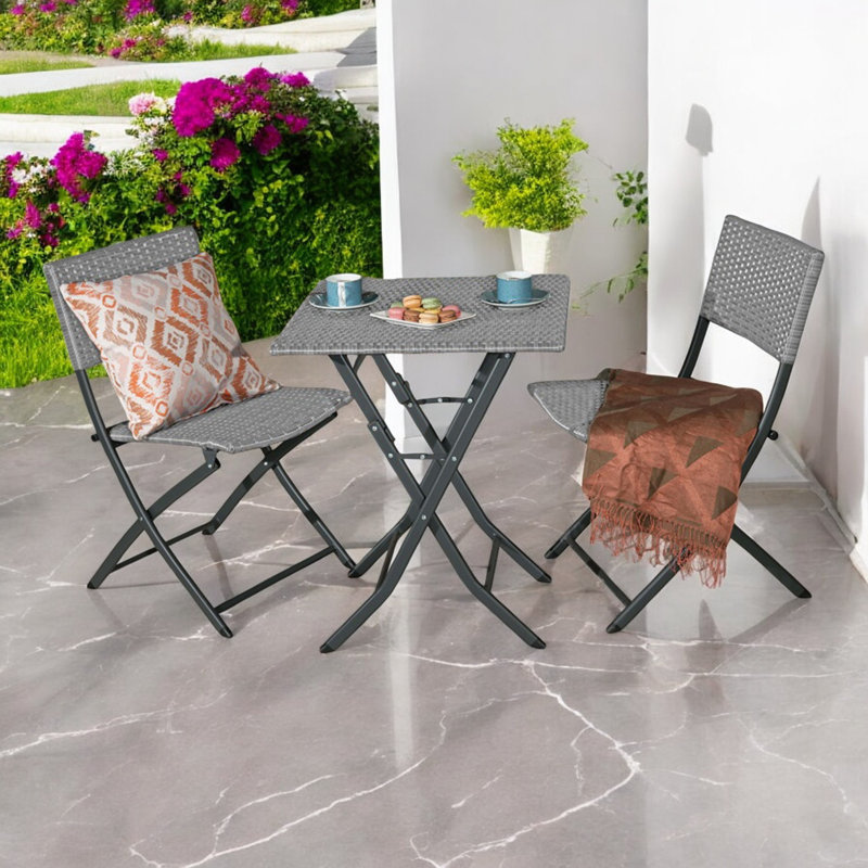  Nevada Folding Bistro Set, Grey