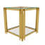 Ensemble de 3 tables basses modernes avec plateau en verre trempé et tablette inférieure pour le rangement et la présentation du salon-129385369
