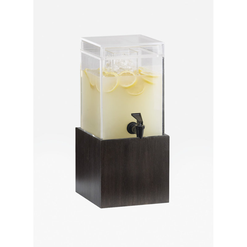 Midnight Bamboo Beverage Dispenser with Ice Chamber, 17.75" H x 9.75" W x 8.13" D