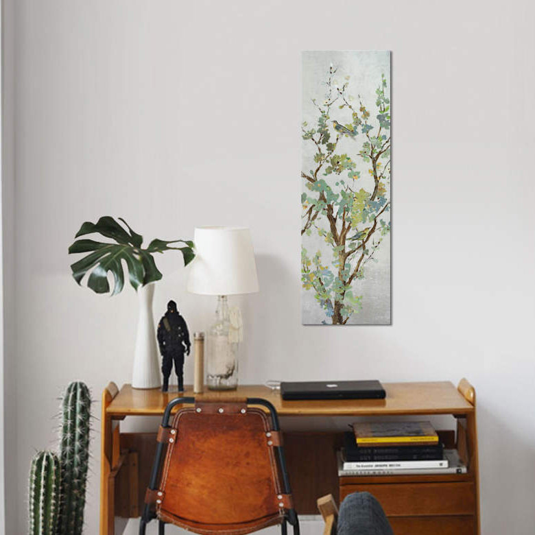 « sage branch ii », impression sur toile tendue, H 36 po x l 12 po x P 1,5 po, Cadre noir