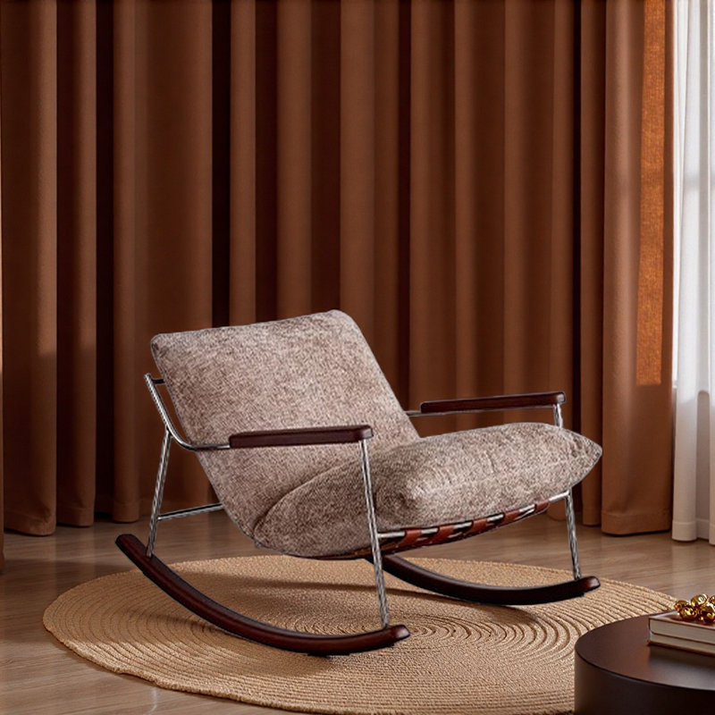 Chaise berçante moderne de luxe simple., Brun