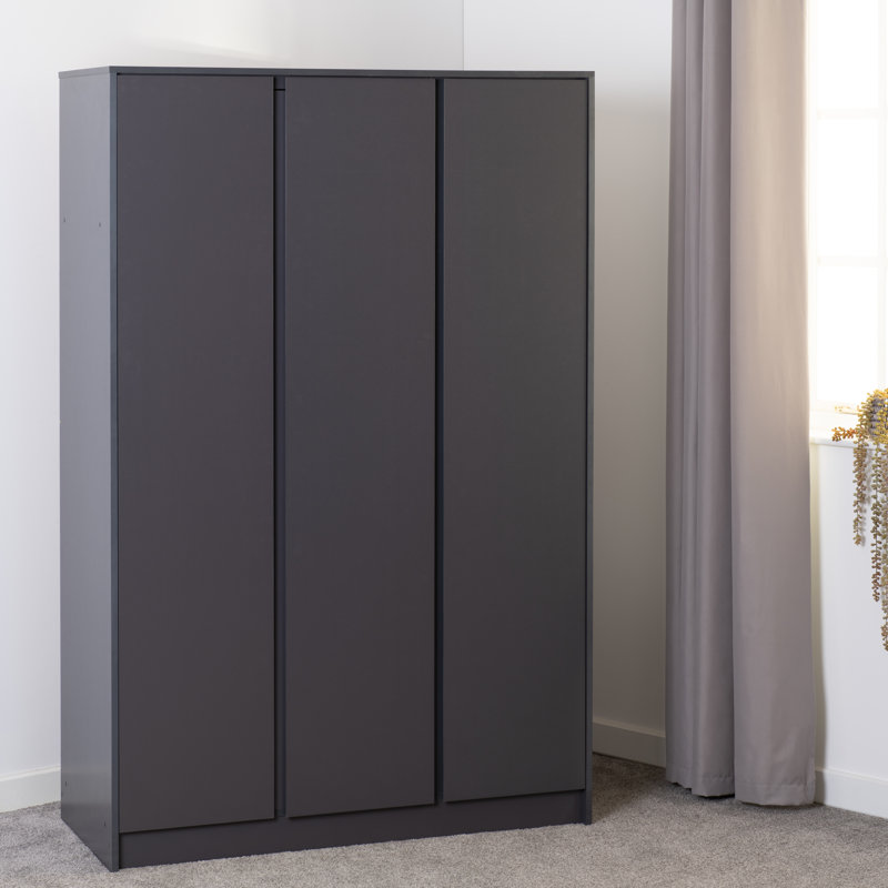 Braunstein 3 Door Wardrobe, Grey