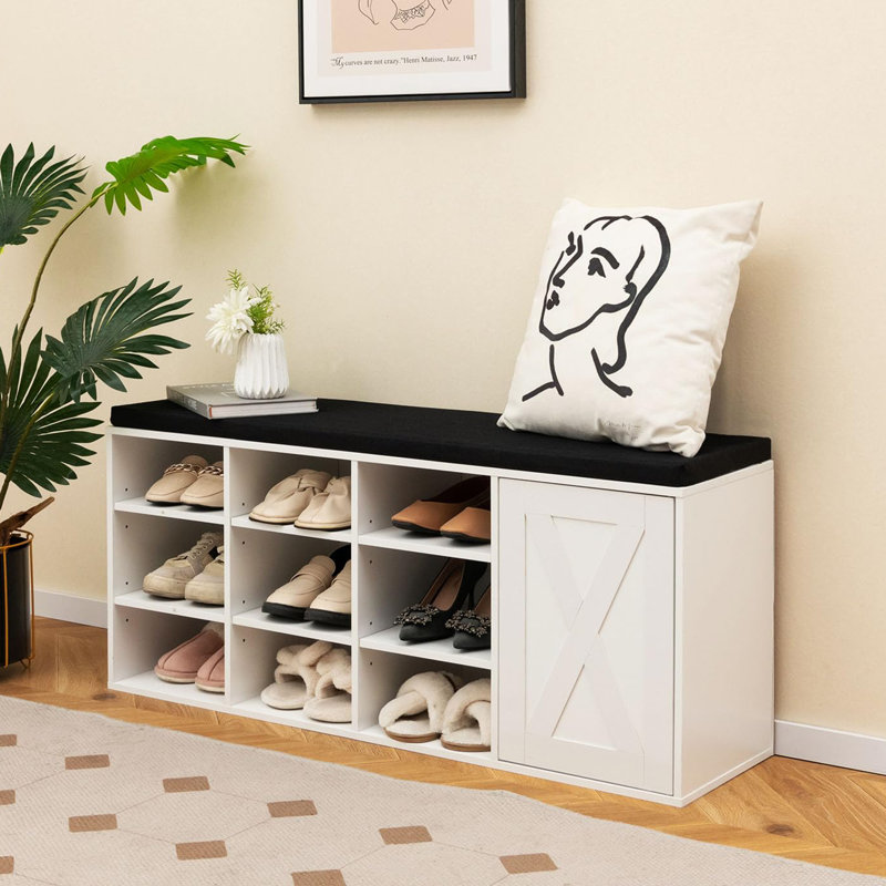 10 Pair Shoe Storage, White
