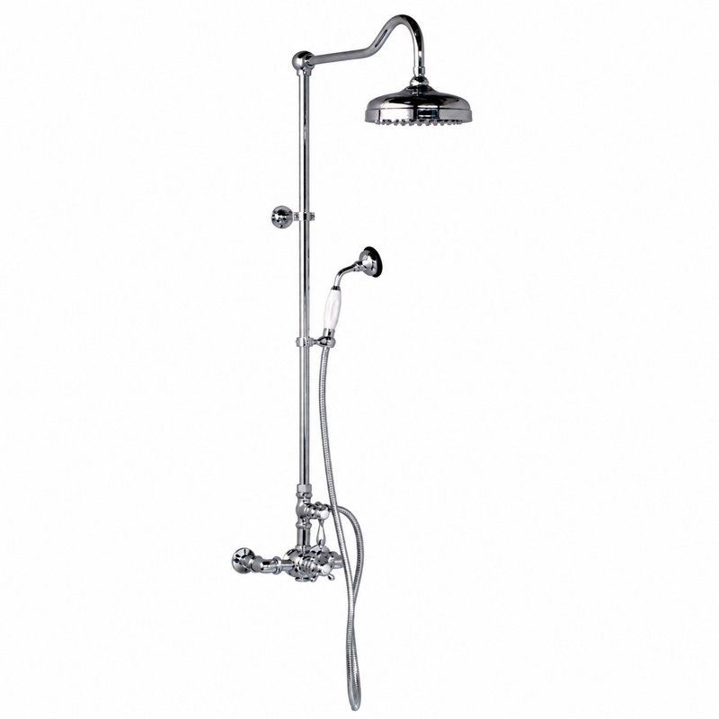 Système de douche thermostatique exposé, Chrome chrome