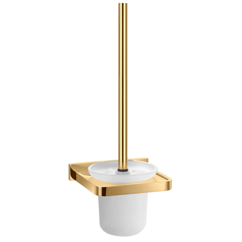 Dutchess Wall-Mounted Toilet Brush and Holder, Gold