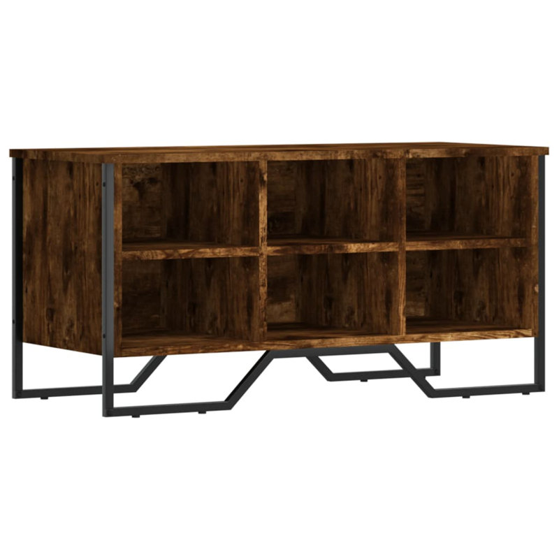 6 Pair Shoe Storage Cabinet, Smoked Oak