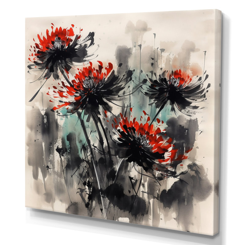 «Ruthellen Bloud Red Flower», reproduction sur toile, H 16 po x l 16 po x P 1 po, Toile tendue
