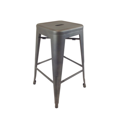 Baglione Upholstered Counter Stool with Metal Frame