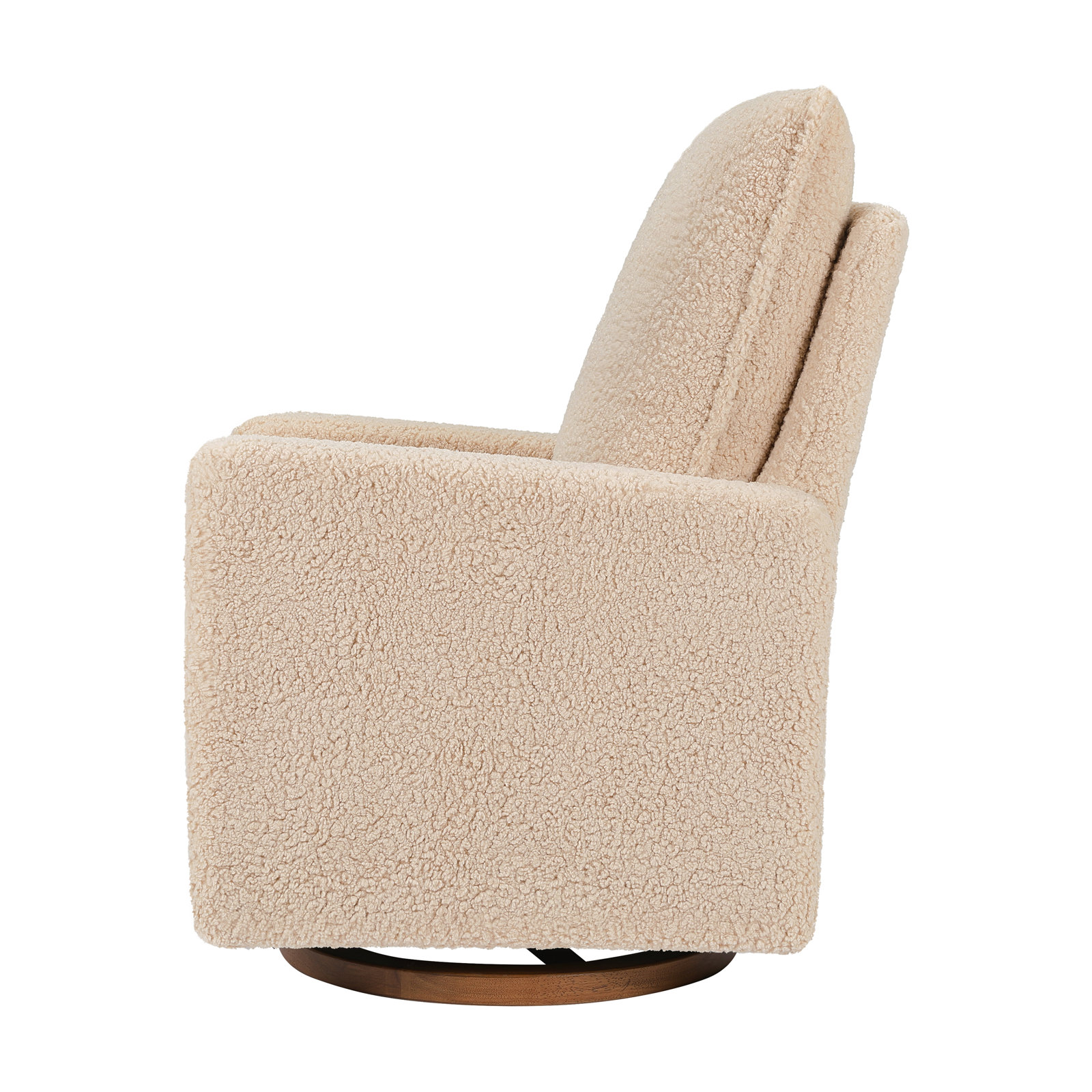 Cali Swivel Glider, Beige Boucle/Black Base