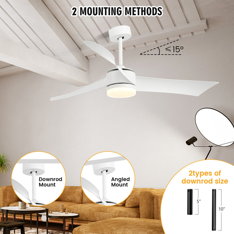Figgins 52'' Ceiling Fan with Light Kit, White