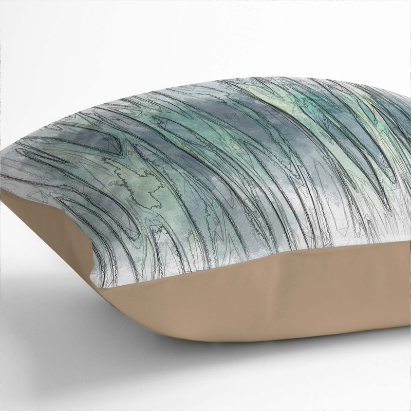 Abstract Square Cushion, 40cm H x 40c m W x 15cm D, Stone