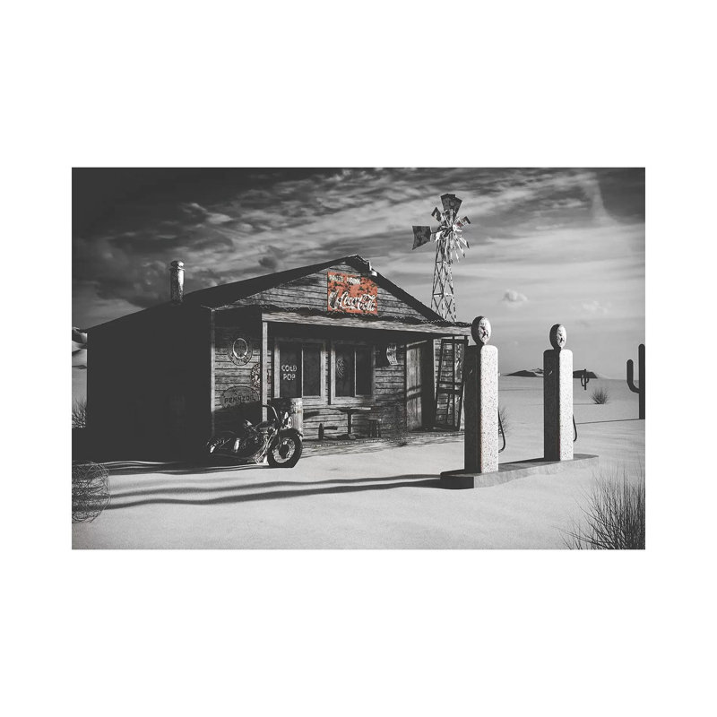 Dark Texas Store 1 Piece Wrapped Canvas Wall Art, 20.32 cm H x 30.48 cm W