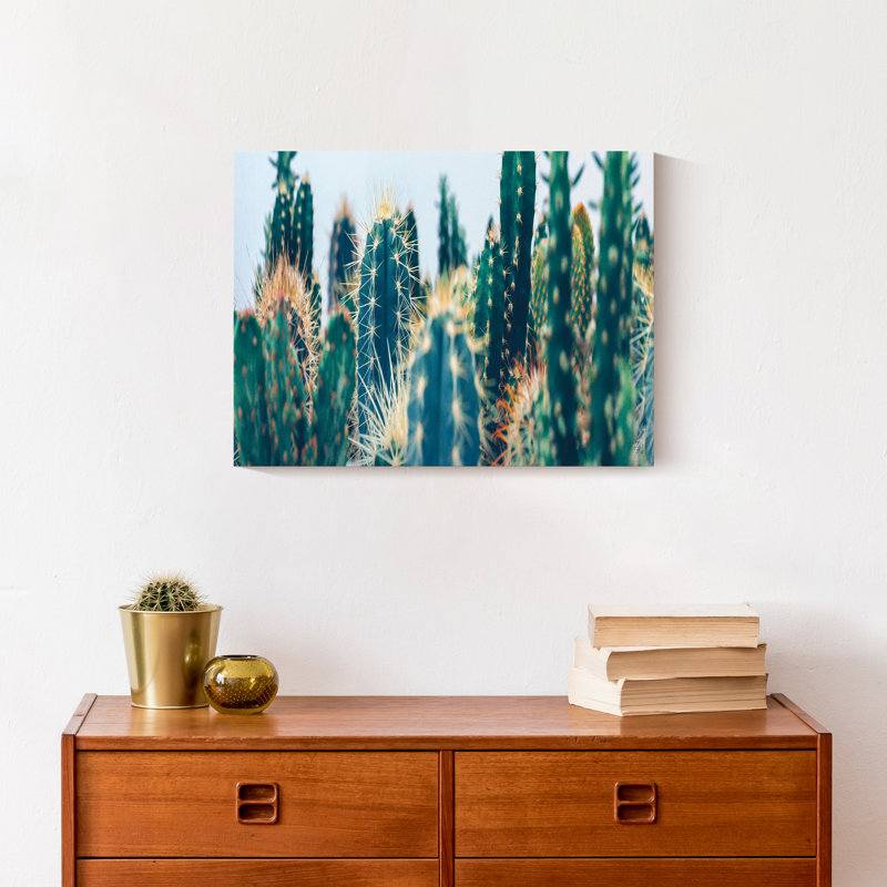 Jardin de cactus sur toile, H 12 po x l 16 po x P 1,25 po
