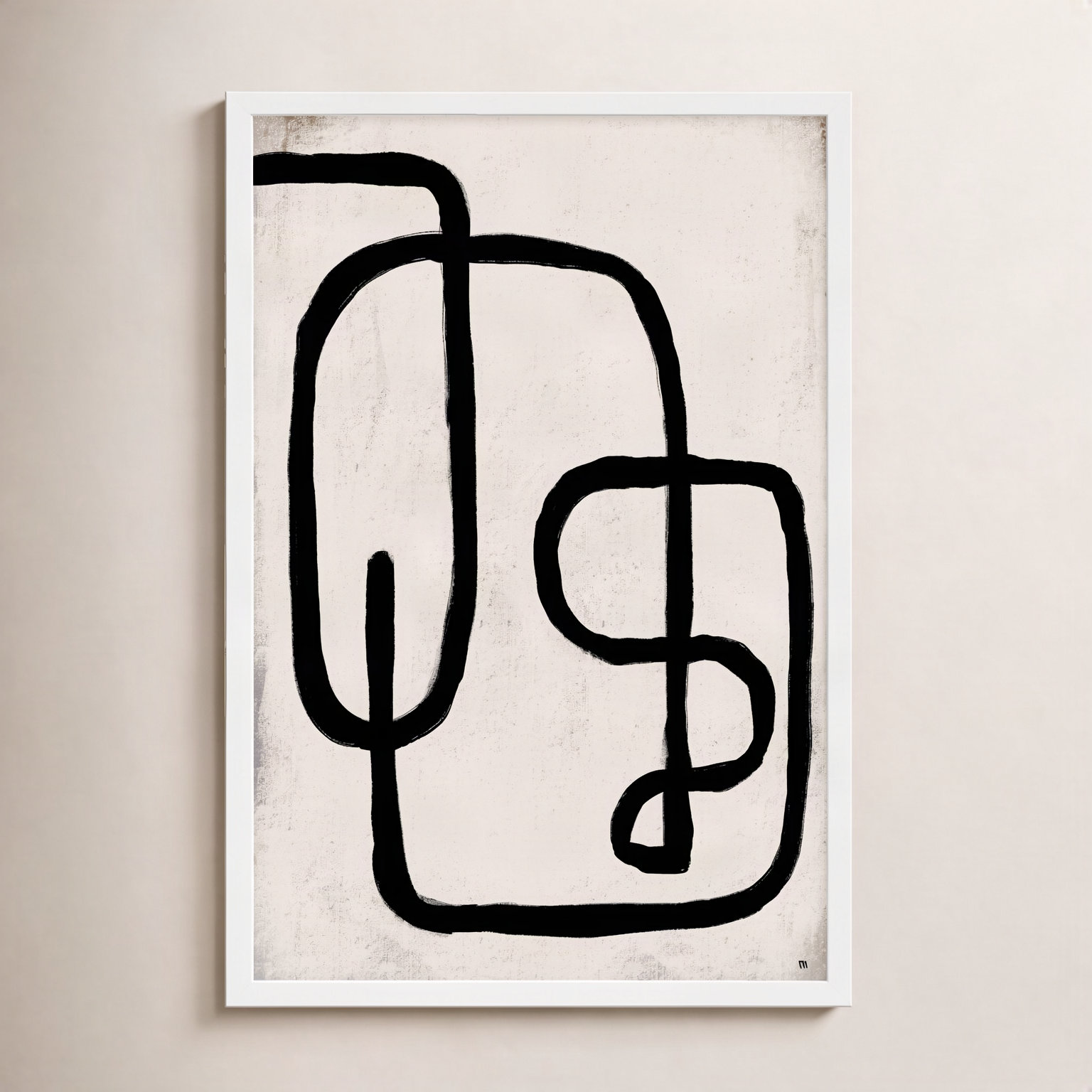 Linework 2 by StudioM, 50" H x 35" W x 1.25" D, White Framed Paper