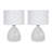 Modern Neutral 18"H Glass Solid Color Geometric Table Lamp, Set Of 2 - 12" x 12" x 18"-1910727374