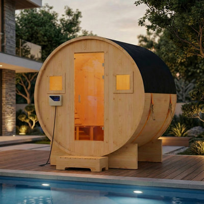 Traditional 4-Person Home Sauna, 6000W Heater With Stones, Canadian Cedar Wood, Max Temp 230°F, 220V