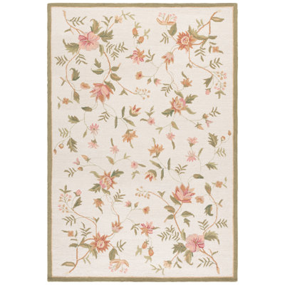 Kinchen Hand Hooked Wool Floral Rug