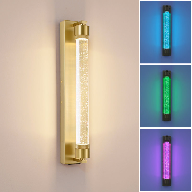 Appliques murales modernes 19 po en cristal RVB à intensité variable avec télécommande et lumière incluses