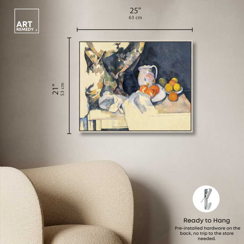 Art mural Paul Cezanne, H 21 po x l 25 po, Cadre argenté