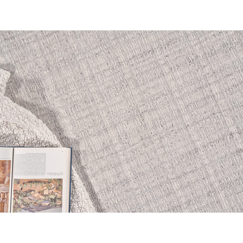 Ivory Hand-Knotted Wool Rectangular Area Rug 10' x 14'