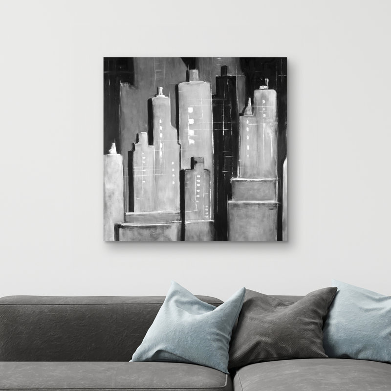 Abstract buildings - 32"x32" art on canvas