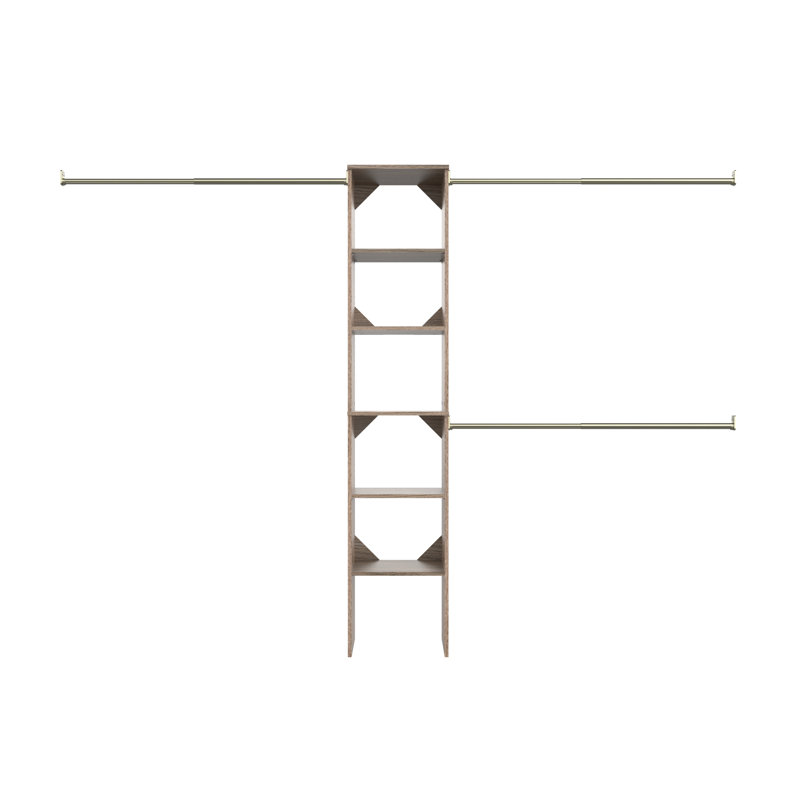 SuiteSymphony 77" to 113" Closet System Starter Kit, Natural Gray
