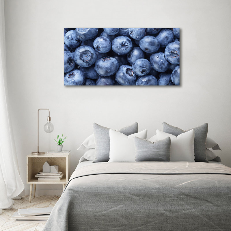 Blueberries - No Frame Print on Glass, Canvas, 70cm H x 140cm W x 2cm D