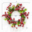 Anneau de bougie pilier avec baies rouges de Noël et feuilles d'eucalyptus artificielles de diamètre intérieur-1033527543-1033527542