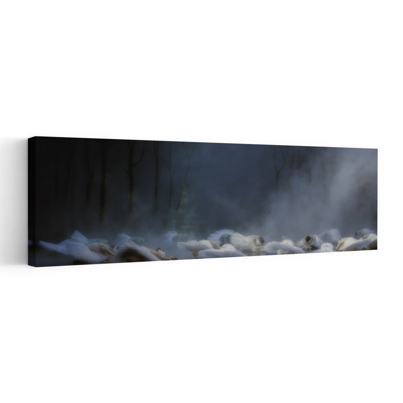 «Misty Water Ballet Elegant Ethereal Serene Forest Landscape», art mural, H 60 po x l 20 po