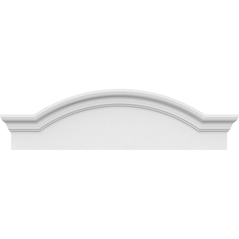 Arche de segment avec fronton en PVC de qualité architecturale Flankers, H 9 po x l 32 po x P 2 1/2 po