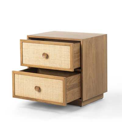 Lorien 2-Drawer Natural Cane Nightstand
