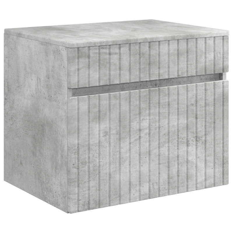 Engineered Wood Bathroom Cabinet, Concrete Grey