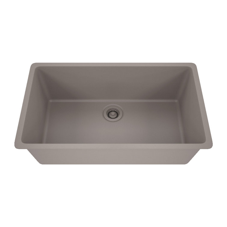 32 Inch Platinum Quartz Composite Drop-in Undermount Single Bowl  Kitchen Sink