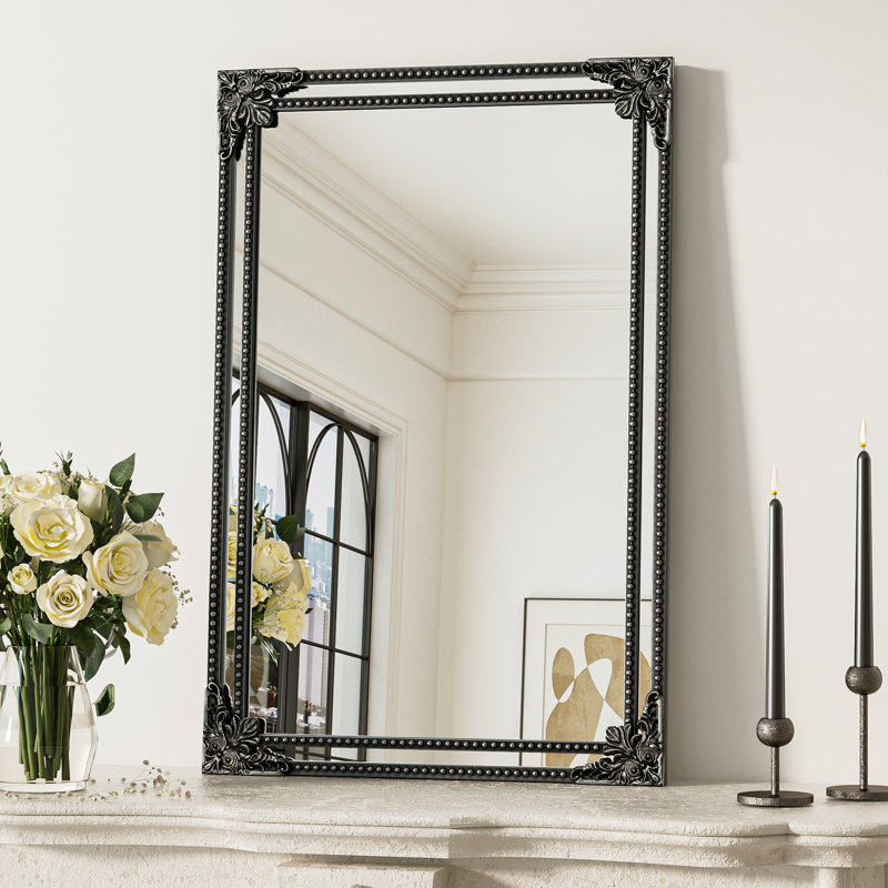 Miroir décoratif mural Berrilee, 30 po x 20 po, Noir antique