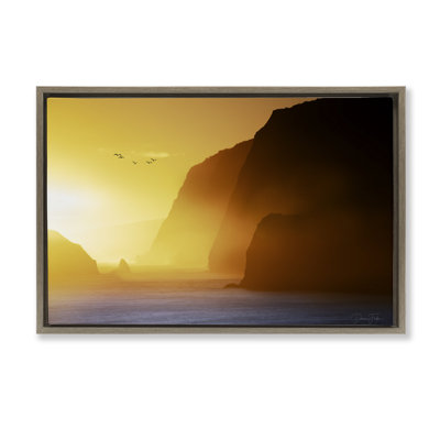 Bright Sunlit Cliffs Framed Floater Canvas by Dennis Frates