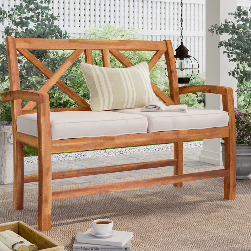 Causeuse de patio avec dossier en X et coussins Harbison
