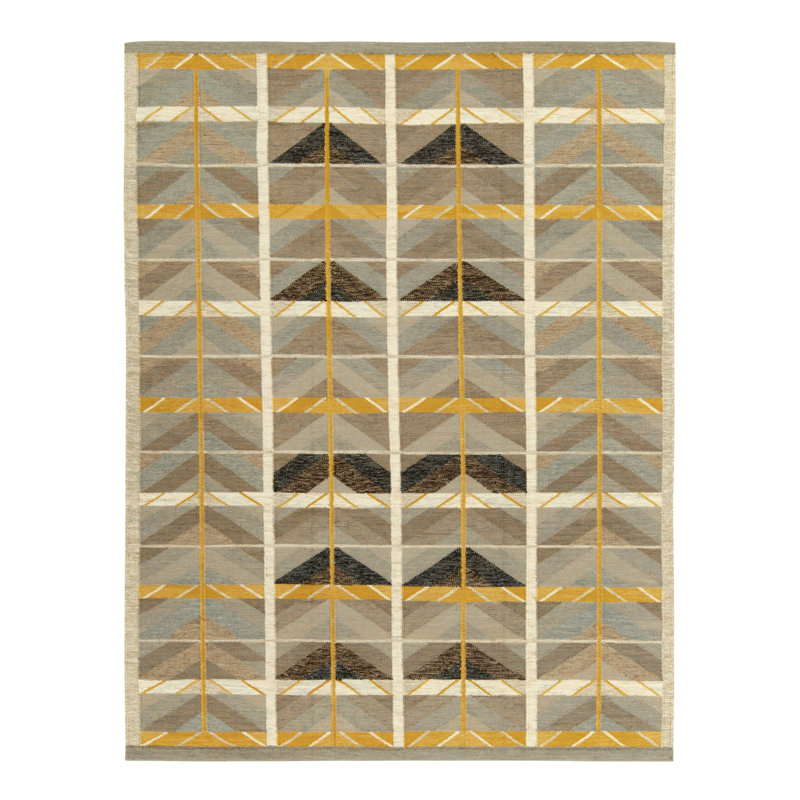 Scandinavian Wool Geometric Area Rug, Rectangle 10' x 14'