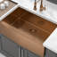 36 évier de ferme en or rose - évier de cuisine 36 * 21 * 10 pouces à tablier frontal en acier inoxydable de calibre 16