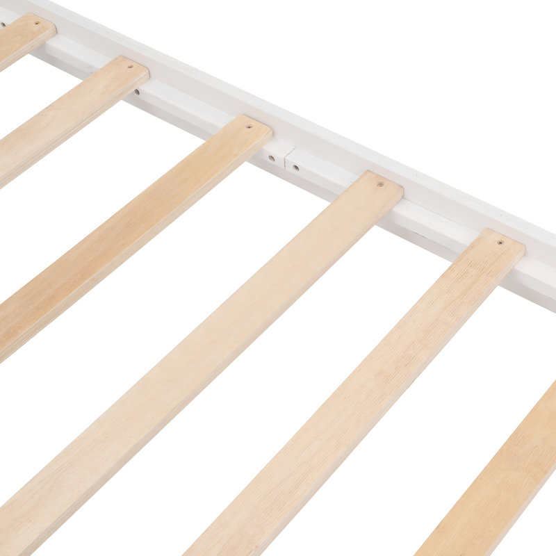 Lit superposé avec escalier et lit gigogne simple - Rangement élégant pour chambre à coucher, White